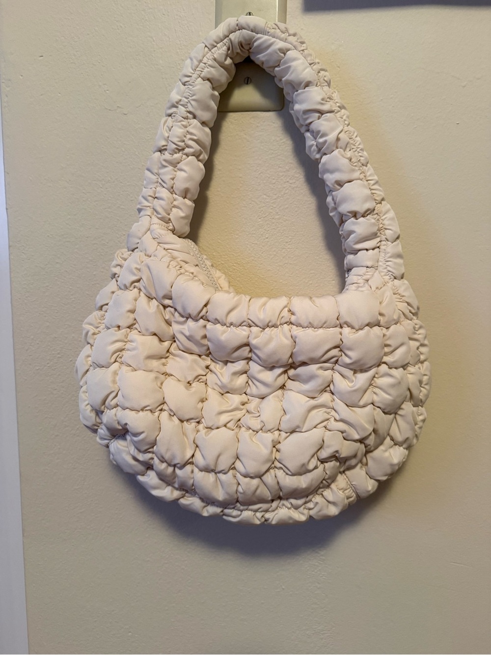 COS Quilted Puff Shoulder Bag in Light Cream